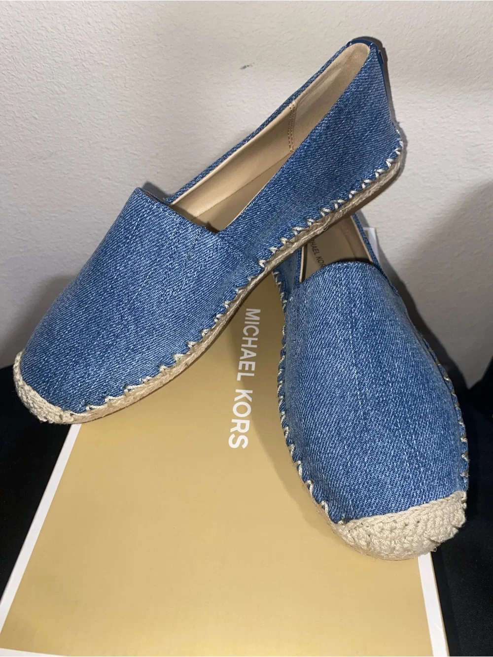 Michael Kors Light Blue Denim Espadrille Flats